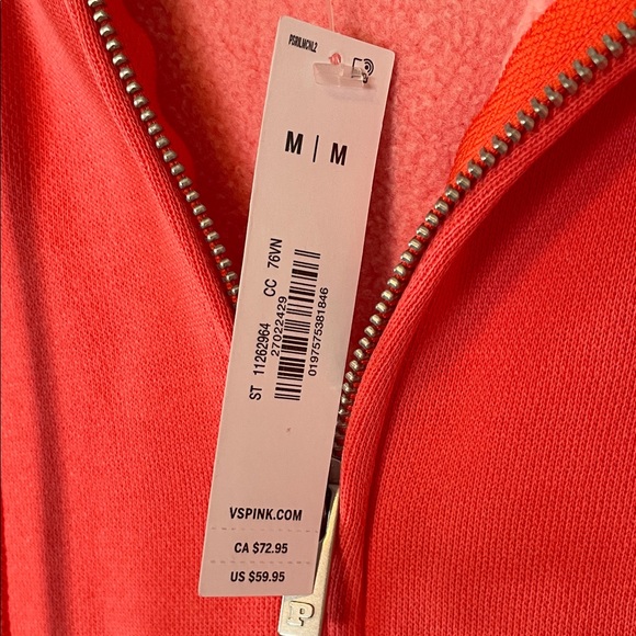PINK Victoria's Secret Accessories - PINK Victoria's Secret Coral Zip-Up Hoodie